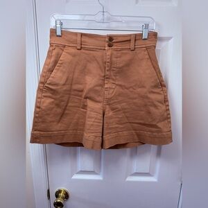 Everlane Way High Twill Chino Shorts Womens Size 4 Tan Casual 4.5 Organic Casual